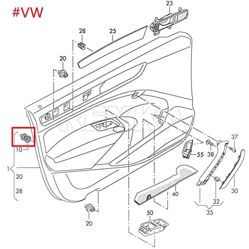 Rexka 20pcs Door Trim Panel Retainer Clip 7L6-868-243 | Compatible with Audi VW thumbnail 6