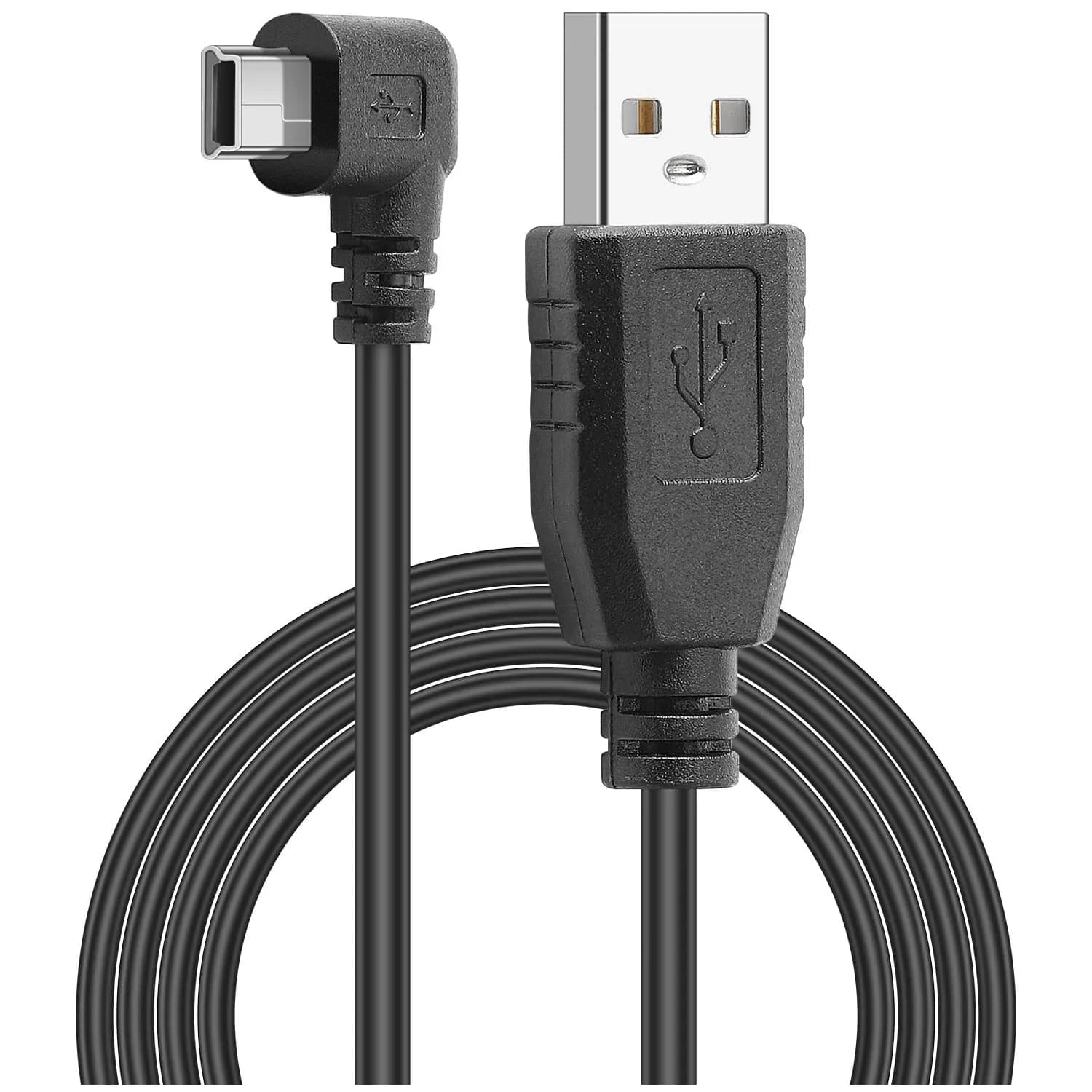 PASOW Mini USB Power Cable 90 Degree Left Angle 3.5m (11.5FT) | Dash Cam Power Supply Cord — Left Angle