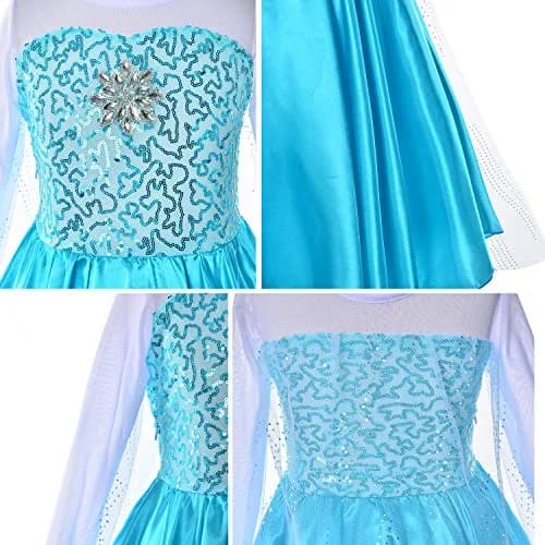 Party Chili Princess Costume for Girls Dress Up with Accessories 4-5 Years Sky Blue | Non-Itchy Fabric, Perfect for Parties & Holidays thumbnail 6