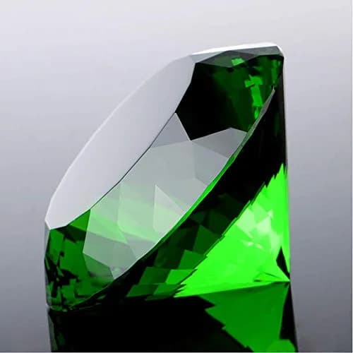 Yarrkc Green Crystal Glass Diamond Paperweight 60mm (2.36") | K9 Crystal with Rainbow Refraction thumbnail 4
