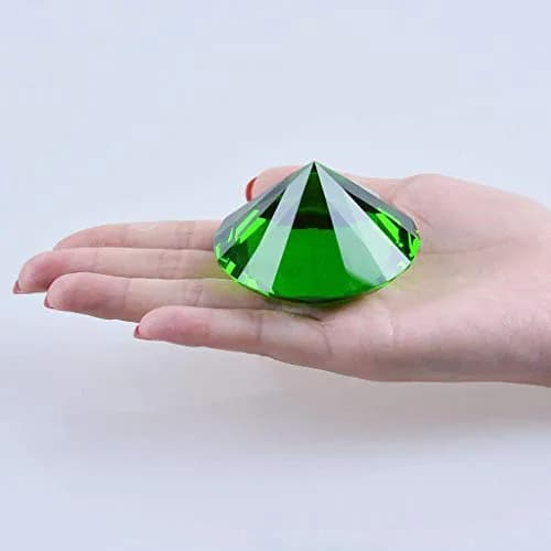 Yarrkc Green Crystal Glass Diamond Paperweight 60mm (2.36") | K9 Crystal with Rainbow Refraction thumbnail 5