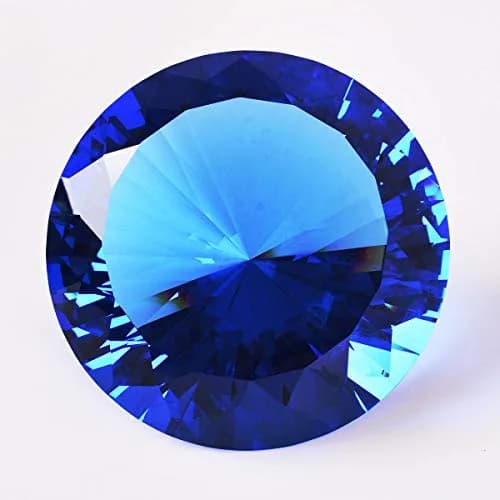 Yarrkc Blue Crystal Glass Diamond Shaped Decoration 60mm | Elegant Paperweight for Gifts & Decor thumbnail 4