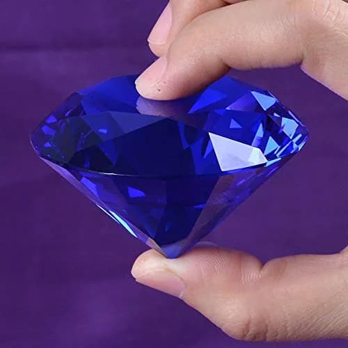 Yarrkc Blue Crystal Glass Diamond Shaped Decoration 60mm | Elegant Paperweight for Gifts & Decor thumbnail 7