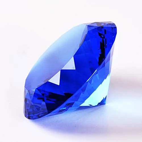 Yarrkc Blue Crystal Glass Diamond Shaped Decoration 60mm | Elegant Paperweight for Gifts & Decor thumbnail 3