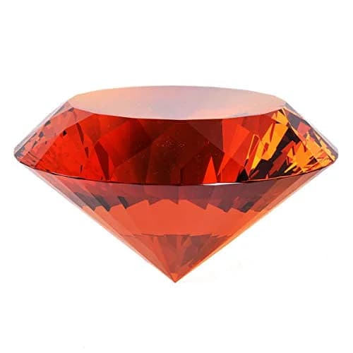 Yarrkc Amber Crystal Glass Diamond Paperweight 60mm (2.36") | Elegant Home & Office Decor thumbnail 1