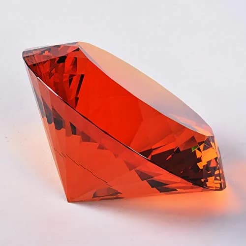 Yarrkc Amber Crystal Glass Diamond Paperweight 60mm (2.36") | Elegant Home & Office Decor thumbnail 4