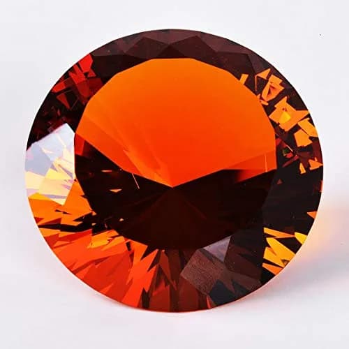 Yarrkc Amber Crystal Glass Diamond Paperweight 60mm (2.36") | Elegant Home & Office Decor thumbnail 2