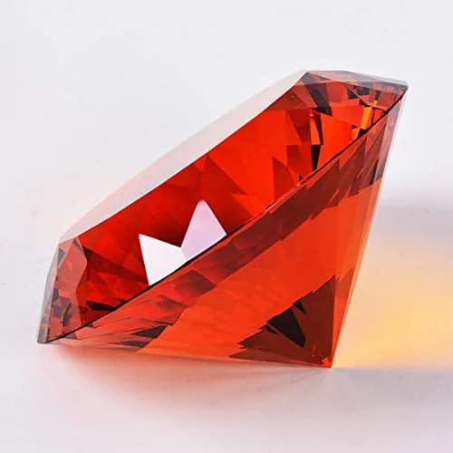 Yarrkc Amber Crystal Glass Diamond Paperweight 60mm (2.36") | Elegant Home & Office Decor thumbnail 3