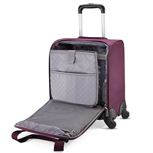 Samsonite Underseat Carry-On Spinner With USB Port, Purple, 36.2cm (14.25in) x 24.2cm (9.5in) x 43.2cm (17in) | Carry-On Luggage with USB Charging thumbnail 4