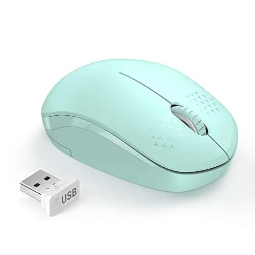seenda Wireless Mouse for Laptop, 2.4G Noiseless Computer Mouse, Mint Green | Ergonomic Design thumbnail 1