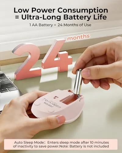 seenda Wireless Mouse for Laptop, 2.4G Noiseless Computer Mouse, Pink | Compact, Noiseless Clicks, Reliable 33ft Range thumbnail 6