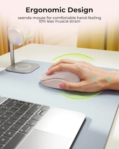 seenda Wireless Mouse for Laptop, 2.4G Noiseless Computer Mouse, Pink | Compact, Noiseless Clicks, Reliable 33ft Range thumbnail 7