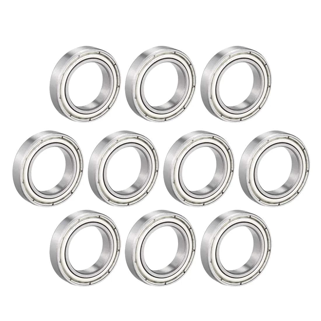 uxcell Deep Groove Ball Bearing 6802ZZ 15x24x5mm | Double Shield, Chromium Steel, ABEC1 - main product image