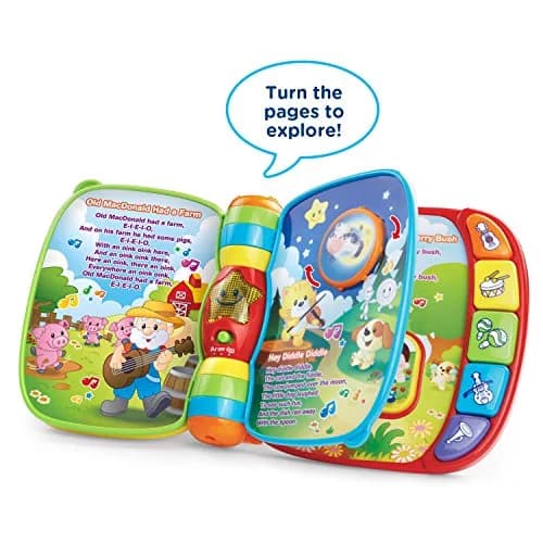 VTech Musical Rhymes Book, Red | Interactive Electronic Learning Toy for Babies 6-36 Months thumbnail 2