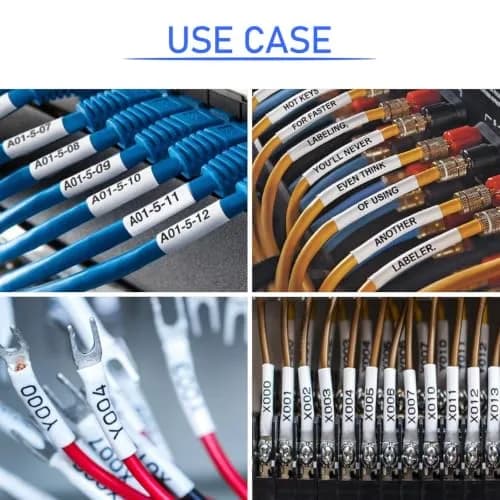 USUPERINK HSe-211 Heat Shrink Label Tape 5.8mm (0.23") Black on White | 20PK Compatible for Brother P-touch Wire Cable Label Makers thumbnail 7