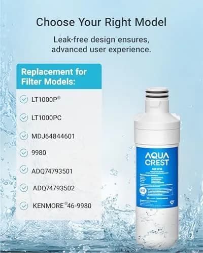 AQUA CREST LT1000PC Refrigerator Water Filter and Air Filter 3 Combo | NSF Certified for Purity thumbnail 2