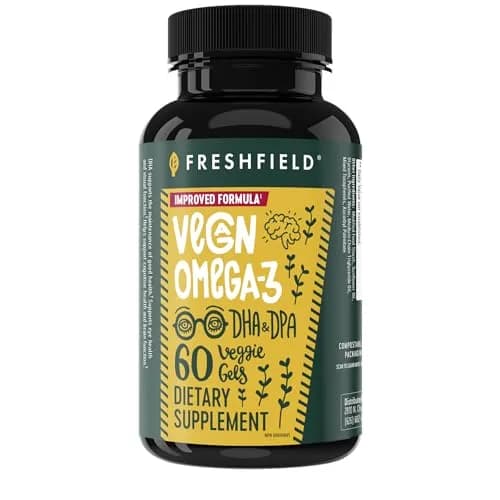 Freshfield Vegan Omega 3 Algae Oil Softgels 60 Count (1800 mg DHA/DPA) | Supports Heart, Brain, Joint Health thumbnail 1