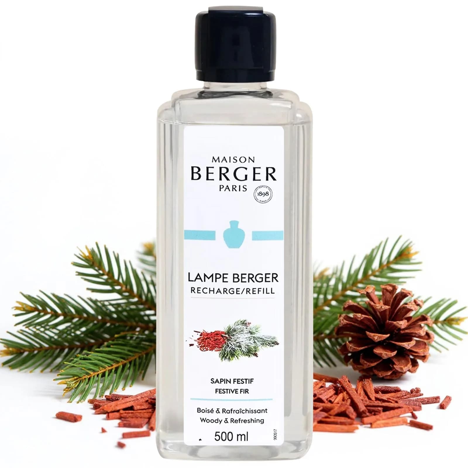 MAISON BERGER Festive Fir Fragrance Refill 500ml (16.9 Fl Oz) | Odor Neutralizing Home Fragrance