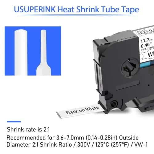 USUPERINK 3PK Heat Shrink Tubing Compatible for Brother Ptouch HS-231 11.7mm | Waterproof & Chemical Resistant thumbnail 2