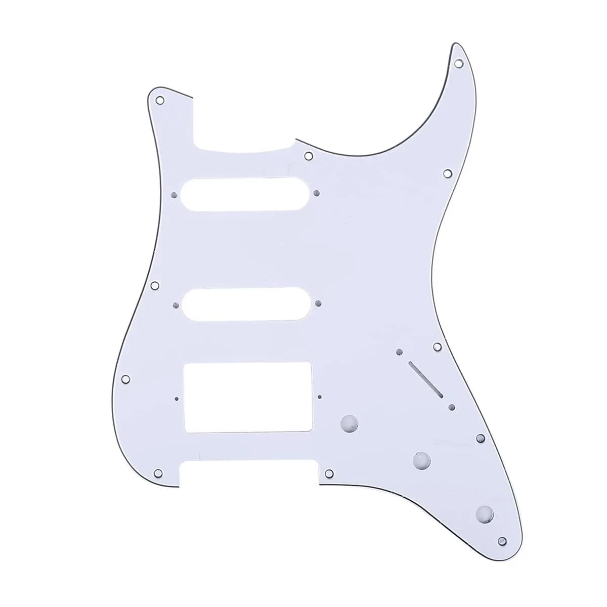 Musiclily Pro 11-Hole HSS Modern ST Guitar Pickguard 3Ply White | Fits American Stratocaster Guitars