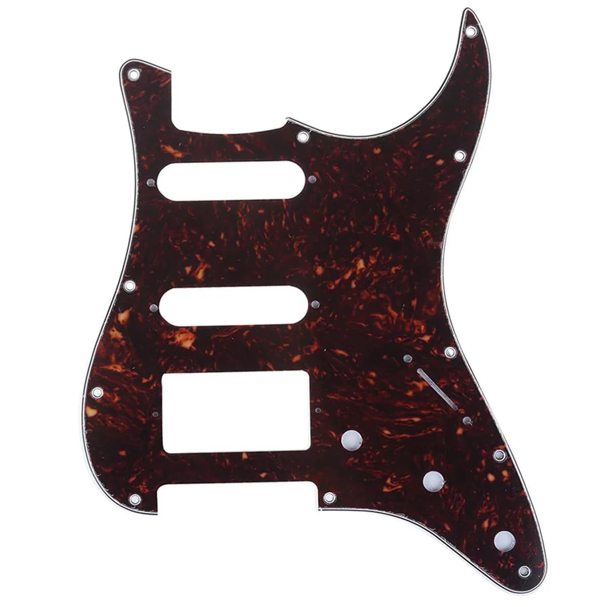Musiclily Pro 11-Hole HSS Modern ST Guitar Pickguard 4Ply Tortoise Shell thumbnail 1