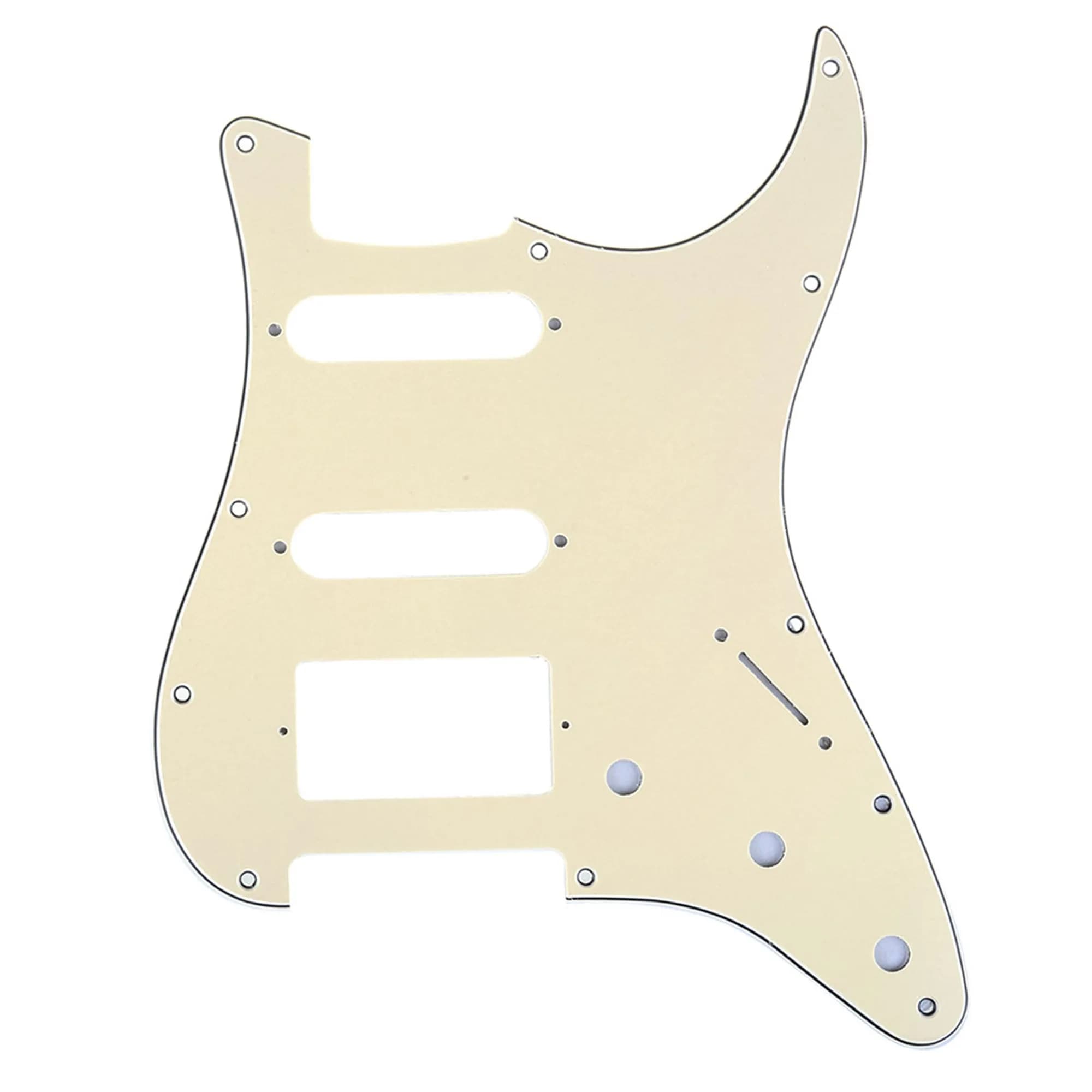 Musiclily Pro 11-Hole HSS Modern ST Guitar Pickguard 3Ply Cream | Fits American Stratocaster — 3Ply Cream