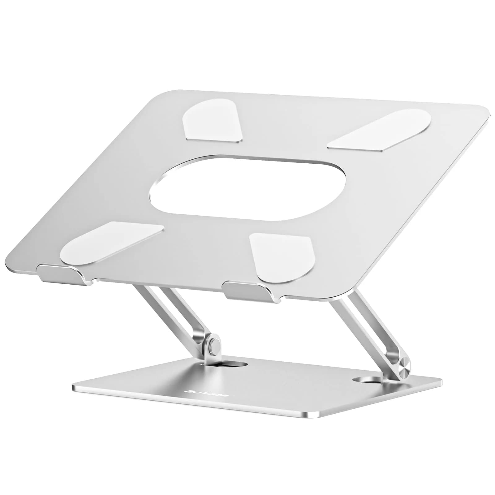 BoYata Adjustable Laptop Stand Silver | Multi-Angle Riser for Laptops up to 17 Inches