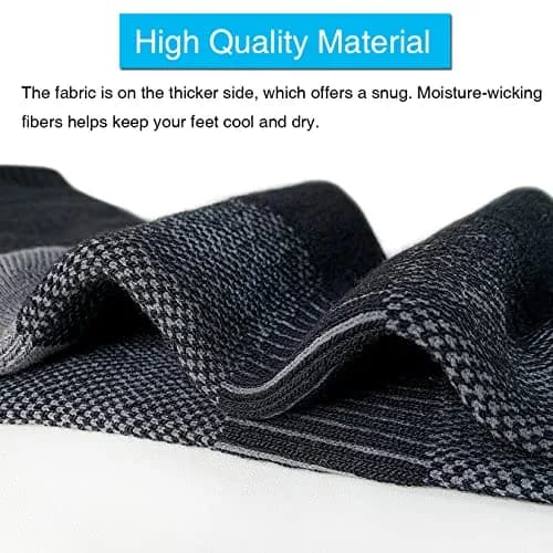 APTYID Men's Moisture Wicking Cushioned Crew Work Boot Socks 6 Pairs (Size 9-12, Black) | Breathable & Durable for Work thumbnail 4