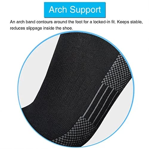 APTYID Men's Moisture Wicking Cushioned Crew Work Boot Socks 6 Pairs (Size 9-12, Black) | Breathable & Durable for Work thumbnail 6