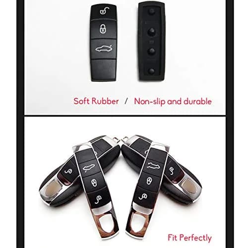 Jaronx Keyless Entry Remote Key Button Cover for Porsche Cayenne/Macan | Black Rubber Protector thumbnail 5