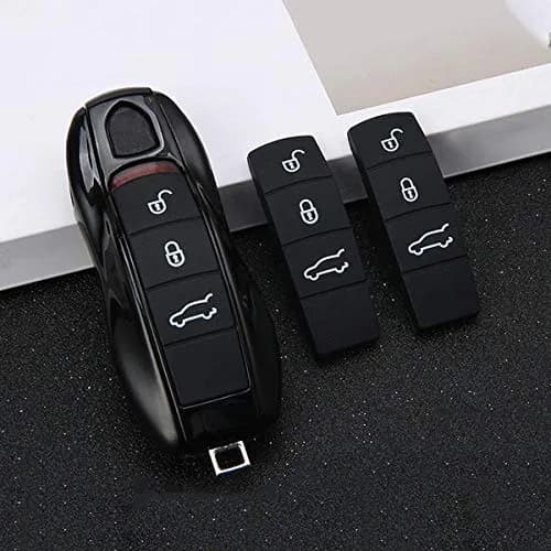 Jaronx Keyless Entry Remote Key Button Cover for Porsche Cayenne/Macan | Black Rubber Protector thumbnail 6
