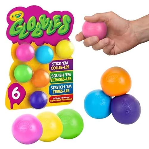 Crayola Globbles Sticky Stress Ball 6ct | Non-Toxic Sensory Toy for Kids & Adults thumbnail 1