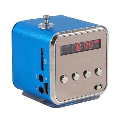 Zerone Mini Speaker Digital Music Player 5x5cm | Portable MP3 with FM Radio & TF/USB Support thumbnail 1
