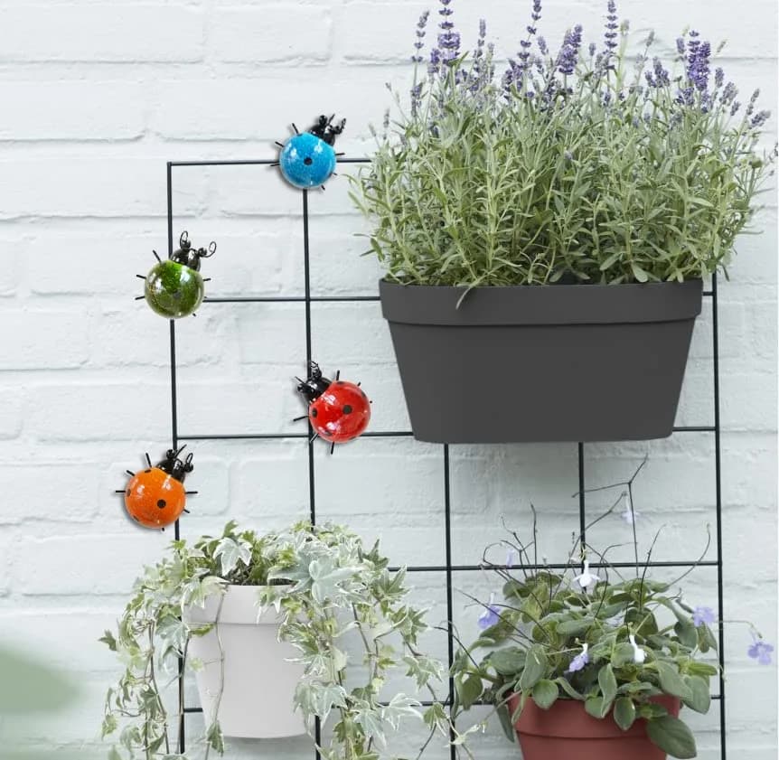 GIFTME 5 Metal Garden Wall Art Set of 4 | Charming Ladybug Decor for Outdoors thumbnail 9