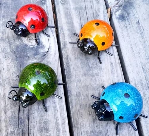 GIFTME 5 Metal Garden Wall Art Set of 4 | Charming Ladybug Decor for Outdoors thumbnail 11