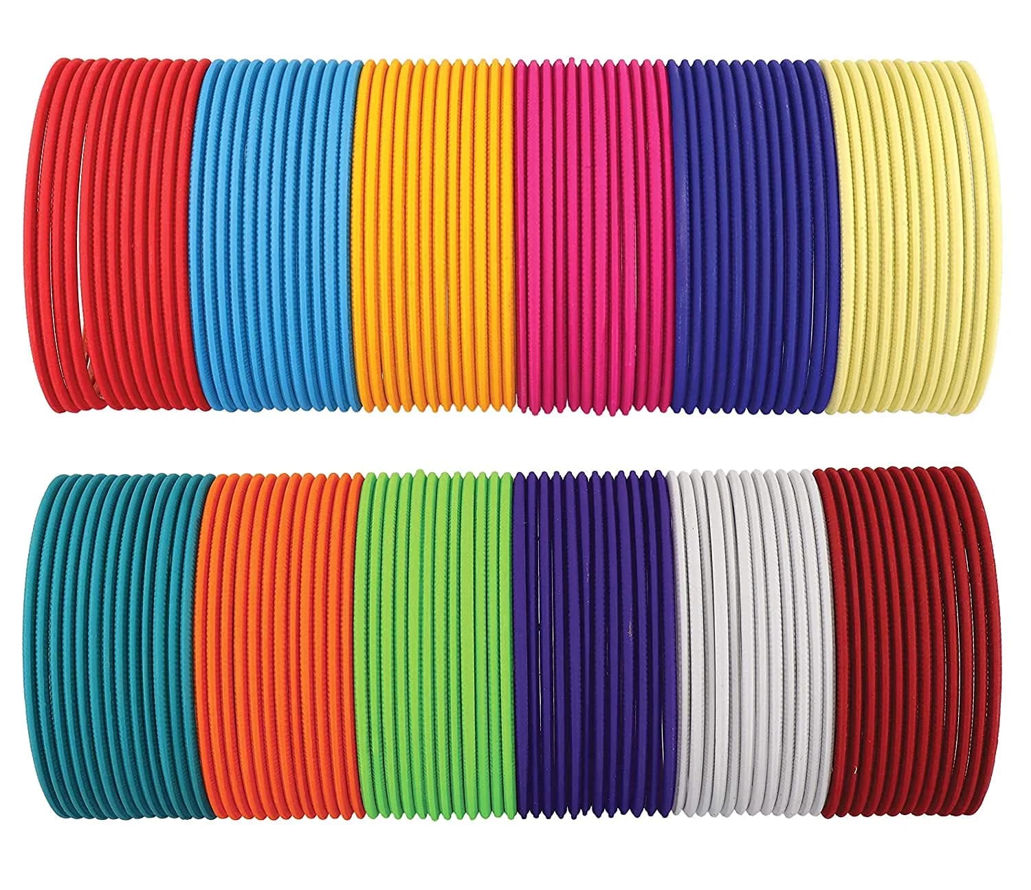NMII Multicolour Metal Bangles Set for Women & Girls | 144 Bangles, 2 Inches | Perfect for Festivals & Daily Wear — Multicolour-Design-3