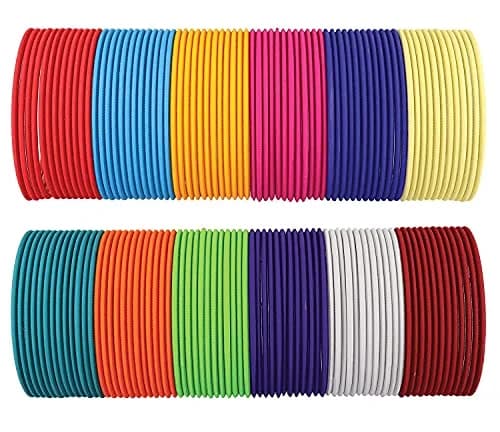 NMII 144-Piece Neon Colour Matte Finished Bangle Set for Women and Girls, Size 2.4 Inches (5.70 cm) | Vibrant Fashion Jewelry thumbnail 1