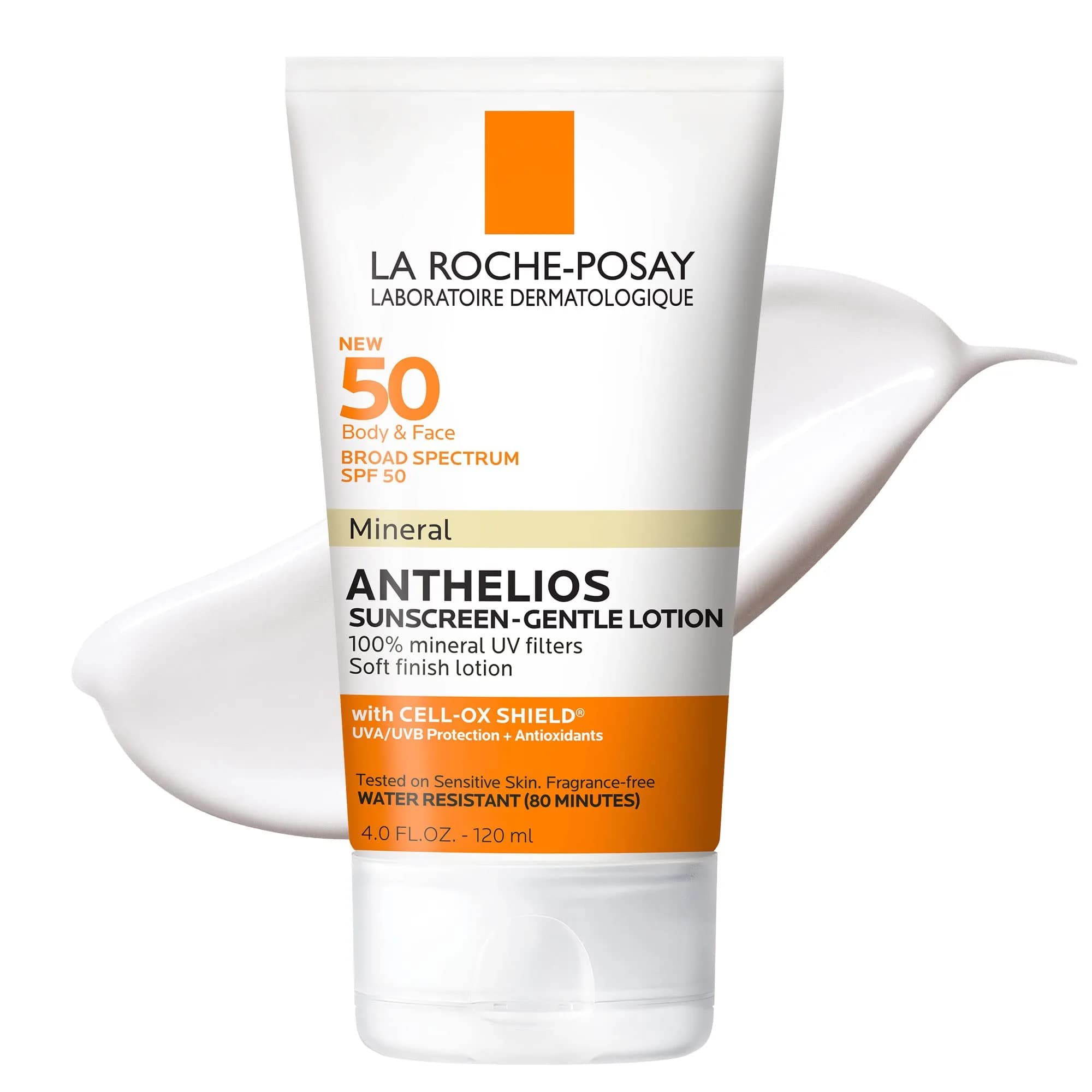 La Roche-Posay Anthelios Mineral Sunscreen SPF 50 Gentle Lotion 75ml (2.5 Fl Oz) | Broad Spectrum UVA/UVB Protection — SPF 50 / 4.05 Fl Oz