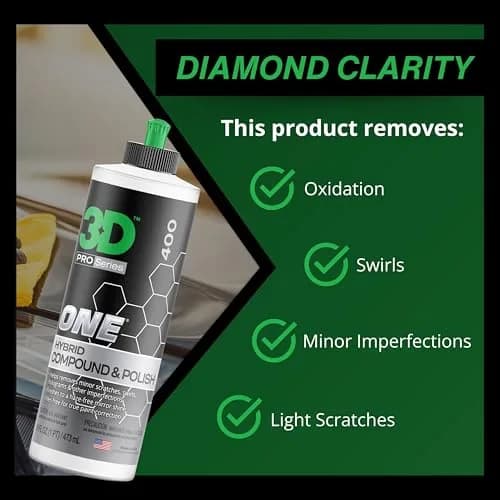 3D One Car Scratch & Swirl Remover Hybrid Rubbing Compound & Polish 480ml (16oz) | True Paint Correction thumbnail 7