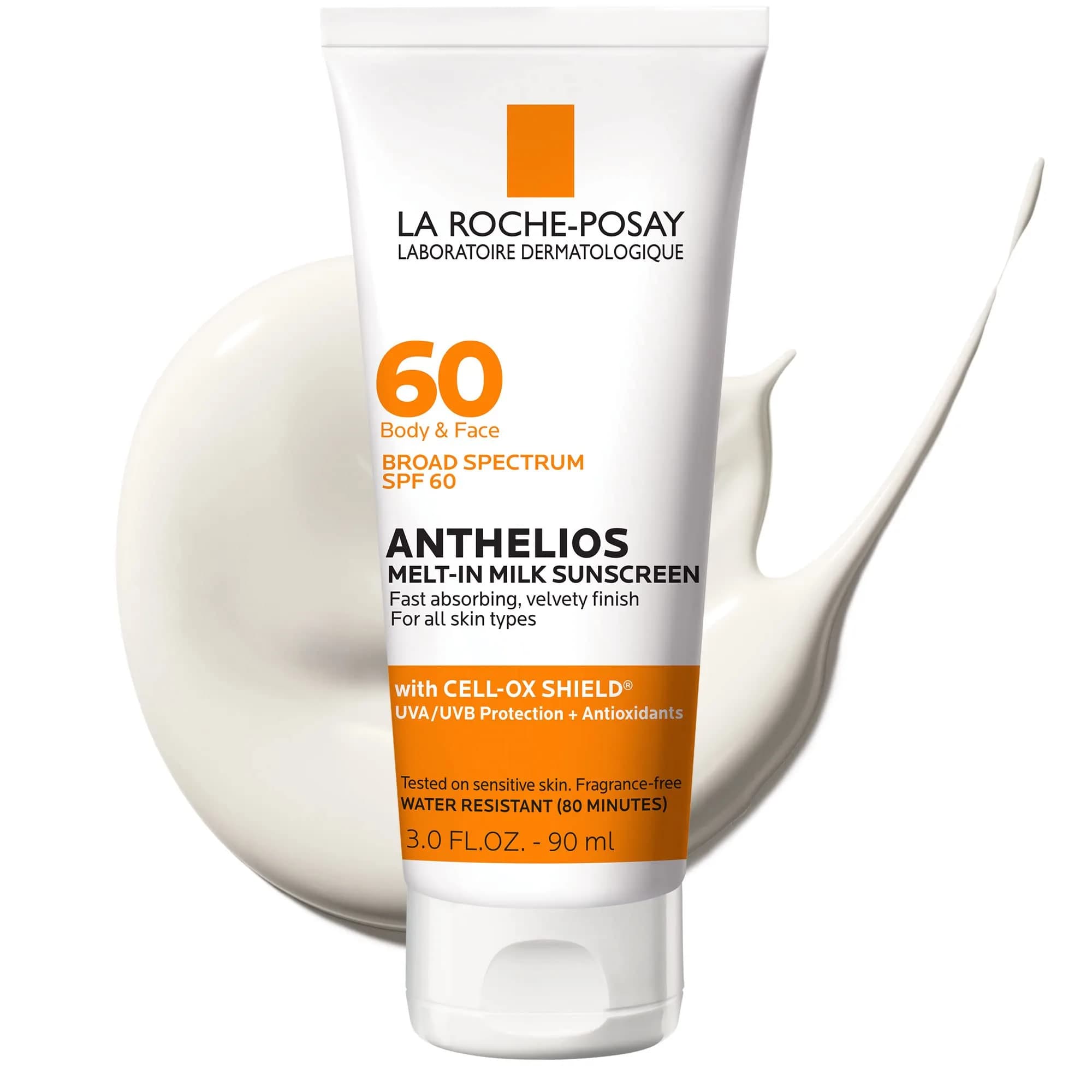 La Roche-Posay Anthelios Melt-In Milk SPF 60 Sunscreen 148ml (5 Fl Oz) | Broad Spectrum UVA/UVB Protection — 3 Fl Oz