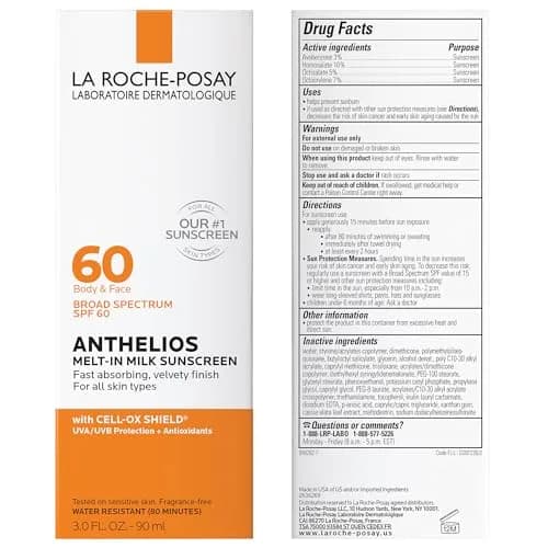 La Roche-Posay Anthelios Melt-In Milk Sunscreen SPF 60 89ml (3 Fl Oz) | Broad Spectrum UVA/UVB Protection thumbnail 5
