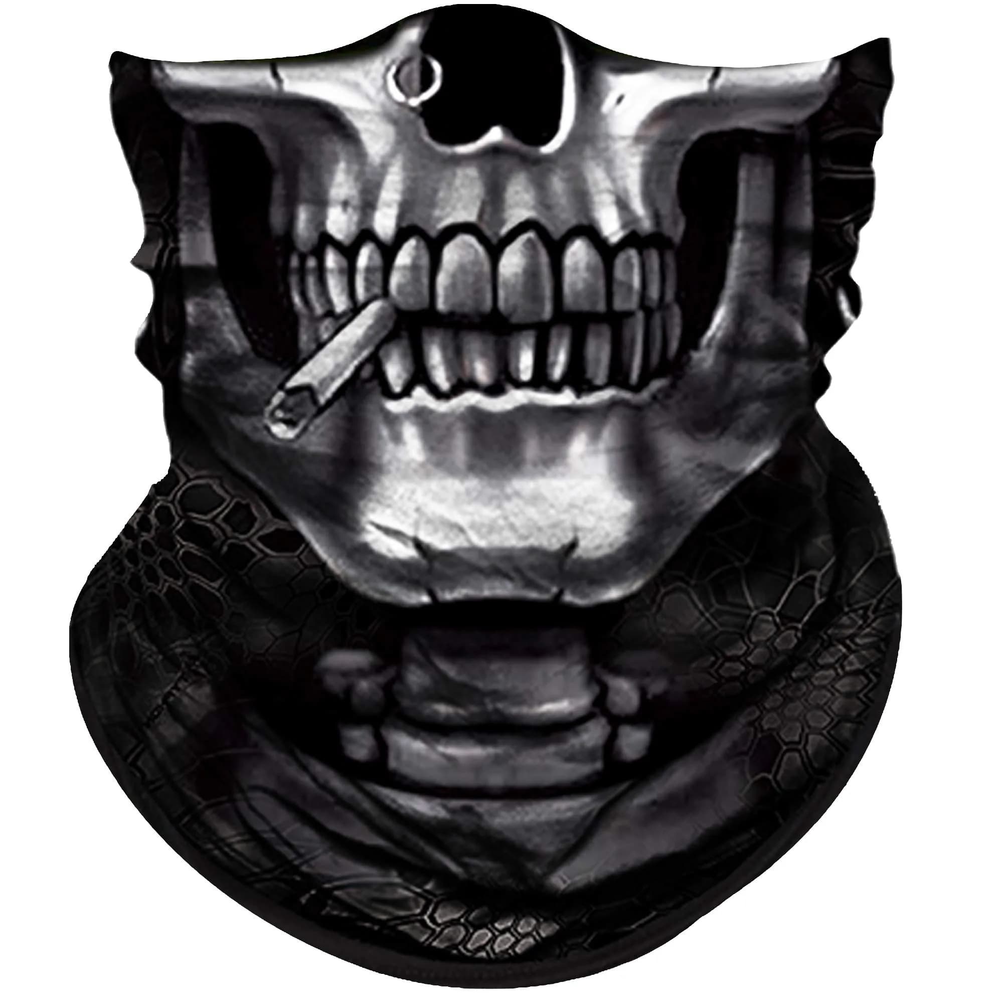Obacle Smoking and Earring Skull Half Face Mask for Dust, Wind, UV Protection