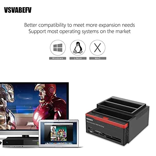 VSVABEFV IDE Hard Drive Docking Station 2.5 & 3.5 Inch USB 3.0 | High-Speed Data Transfer & Multi-Card Reader thumbnail 6