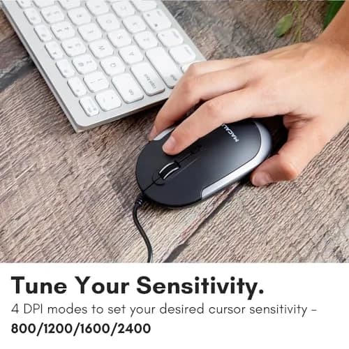 Macally USB Type C Mouse - Slim & Compact Design | Silent & DPI Switch for Mac & PC thumbnail 6