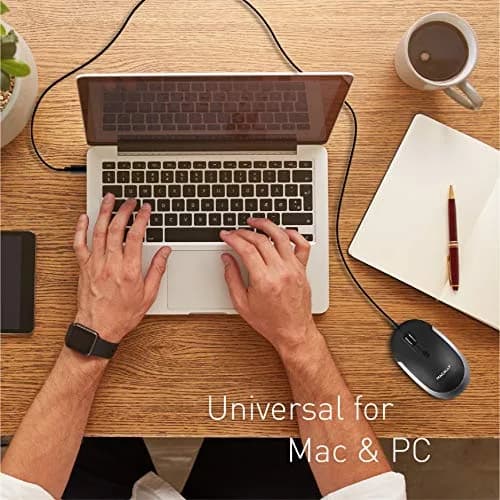 Macally USB Type C Mouse - Slim & Compact Design | Silent & DPI Switch for Mac & PC thumbnail 2