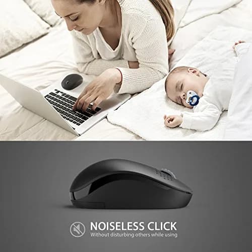 seenda Black 2.4G Wireless Optical Mouse | Noiseless Clicks & Portable Design thumbnail 2