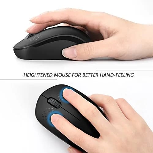 seenda Black 2.4G Wireless Optical Mouse | Noiseless Clicks & Portable Design thumbnail 3