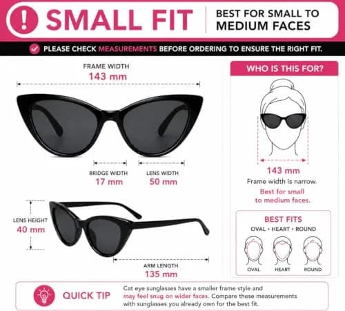 OWL Women's Cat Eye Sunglasses 1950s Style UV400 Polarized Smoke Lens | Vintage Fashion Accessory thumbnail 2
