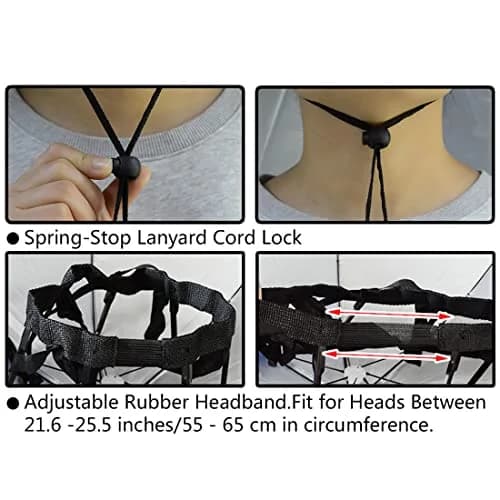 NEW-Vi Blue Umbrella Hat with Adjustable Headband | Hands-Free Sun & Rain Protection thumbnail 5