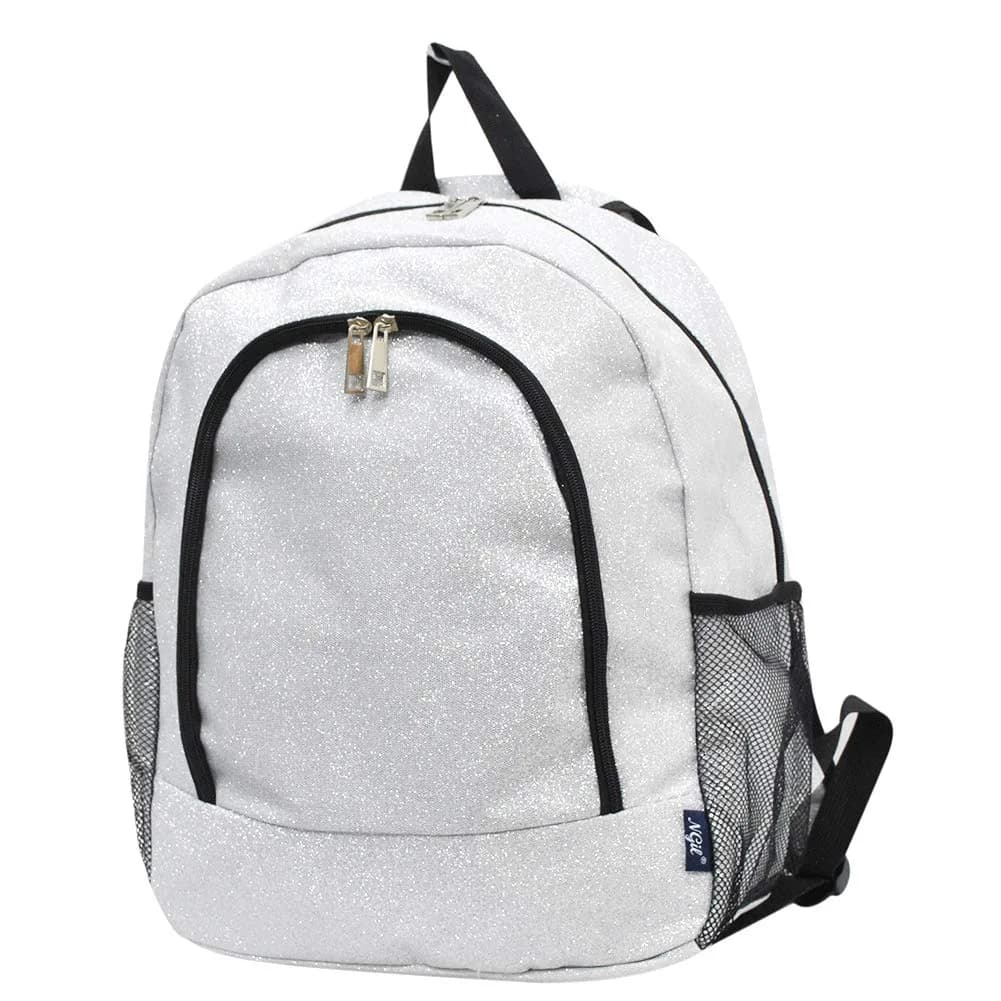 NGIL Canvas School Backpack (Glitter-Silver) | Water-Resistant, Lightweight & Perfect for Kids & Students - main product image